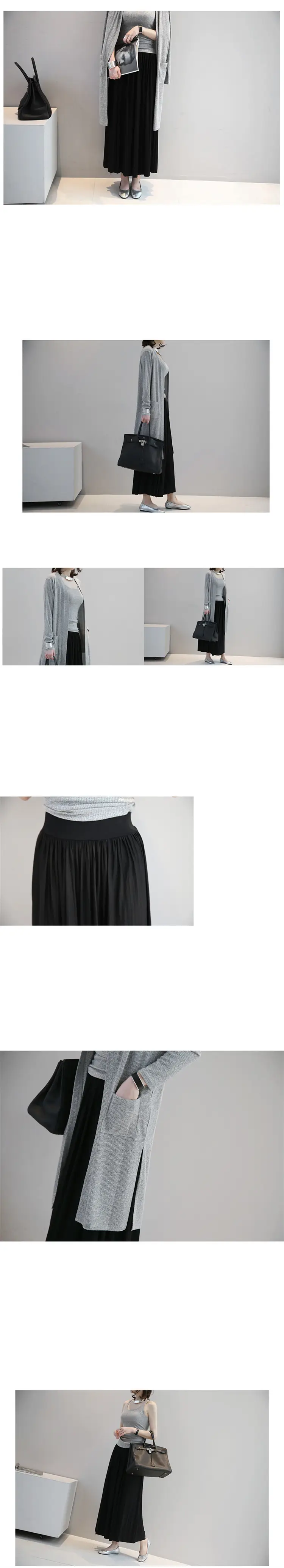 Retro Pleated Skirt Women's Modal Cotton Beige — feature 9
