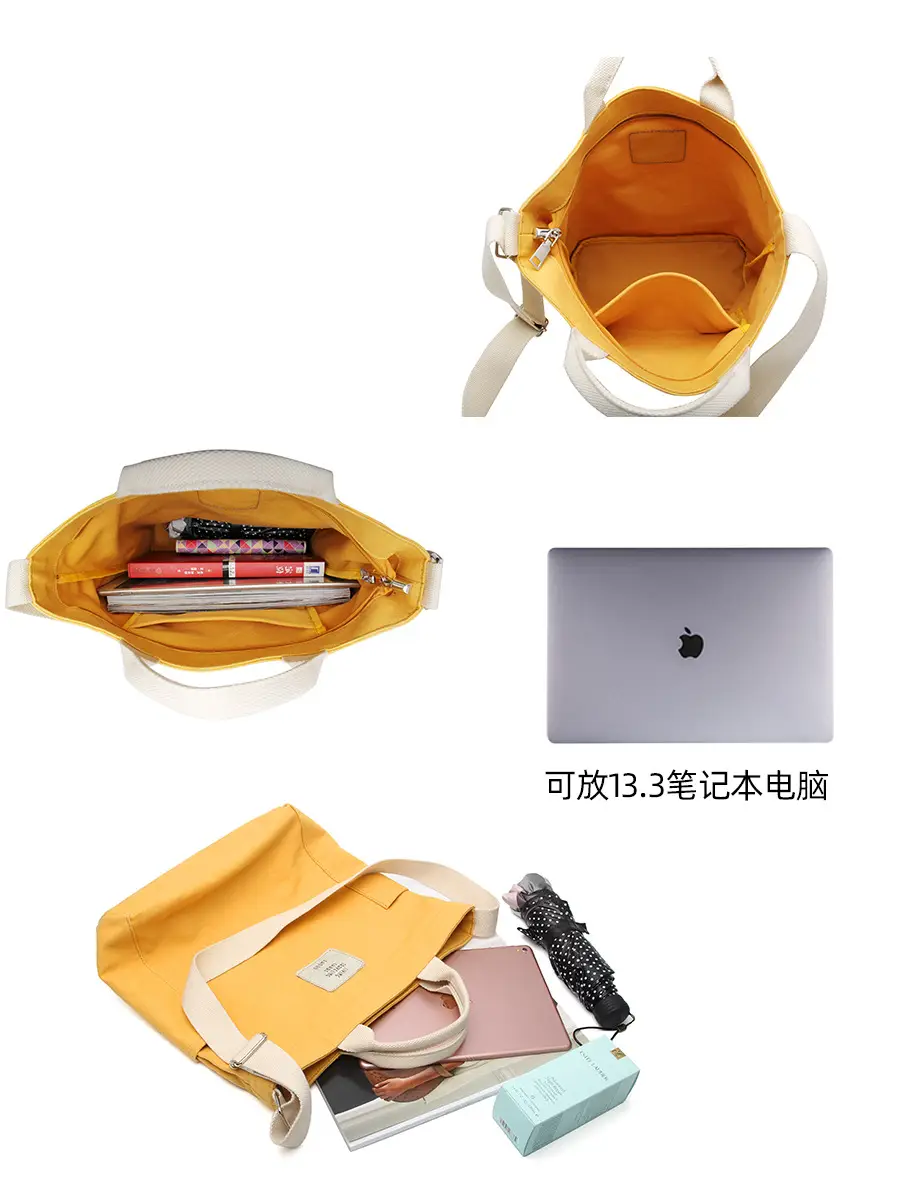 2026 Korean Style Canvas Bag for Women Solid Color Large Capacity - Image 14