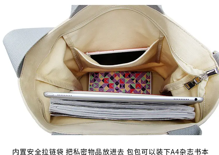2026 Korean Style Canvas Bag for Women Solid Color Large Capacity — feature 16