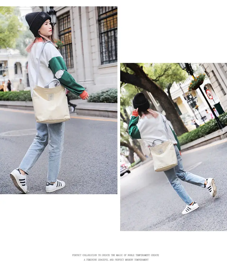 2026 Korean Style Canvas Bag for Women Solid Color Large Capacity — feature 19