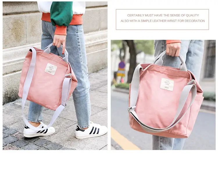 2026 Korean Style Canvas Bag for Women Solid Color Large Capacity — feature 21