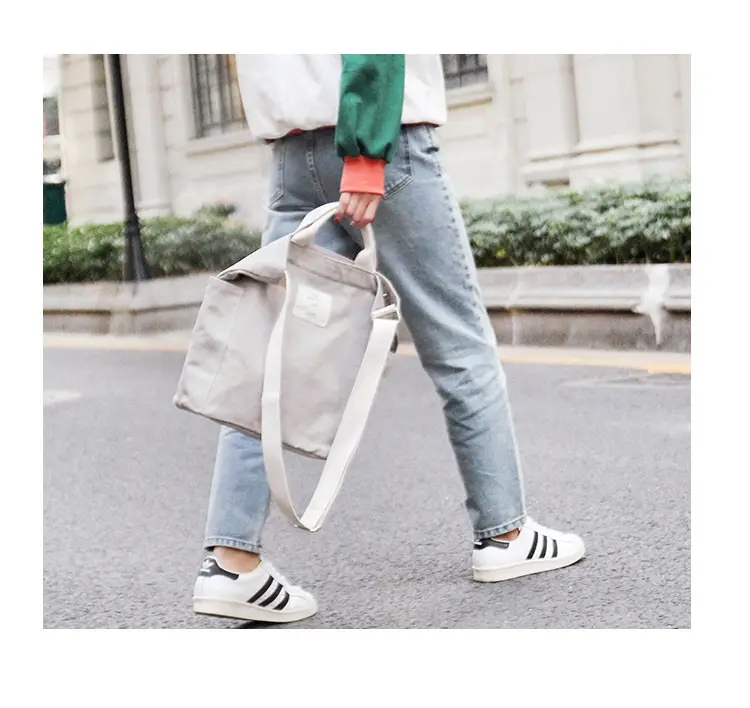 2026 Korean Style Canvas Bag for Women Solid Color Large Capacity — feature 23
