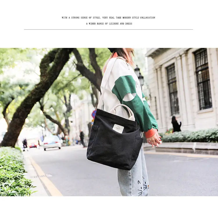 2026 Korean Style Canvas Bag for Women Solid Color Large Capacity — feature 25