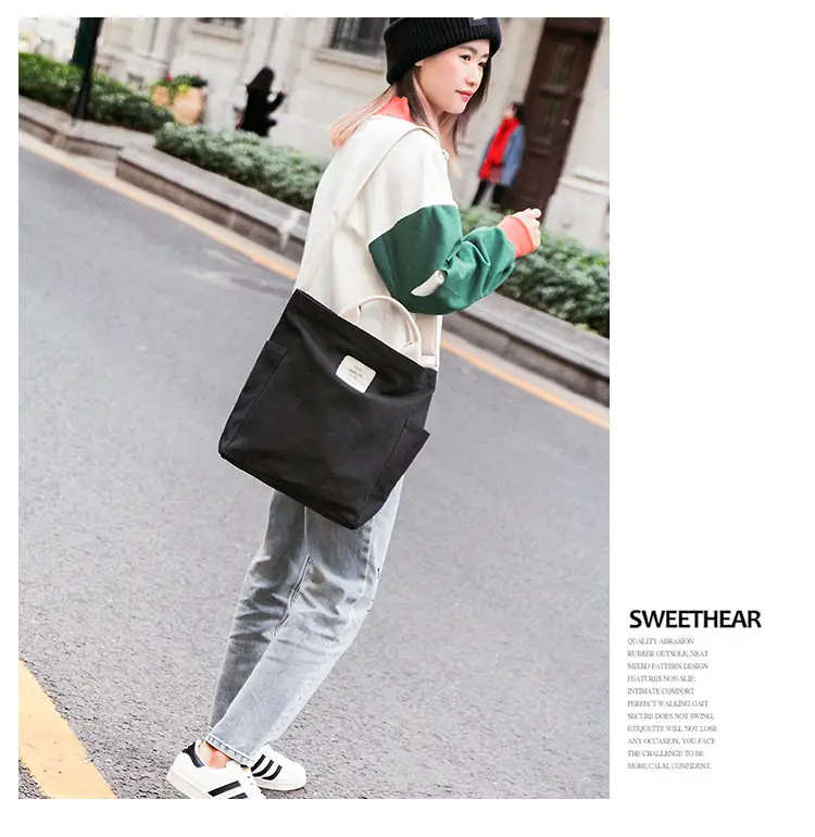 2026 Korean Style Canvas Bag for Women Solid Color Large Capacity — feature 27