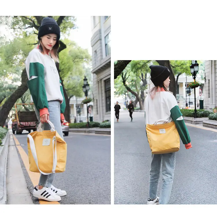 2026 Korean Style Canvas Bag for Women Solid Color Large Capacity — feature 3