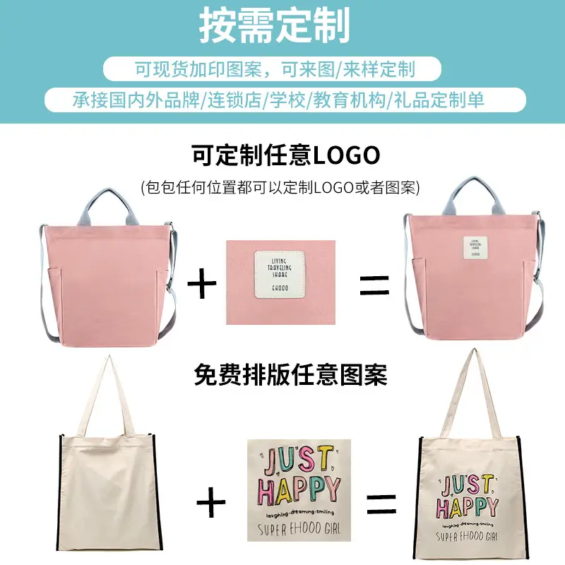 2026 Korean Style Canvas Bag for Women Solid Color Large Capacity — feature 33