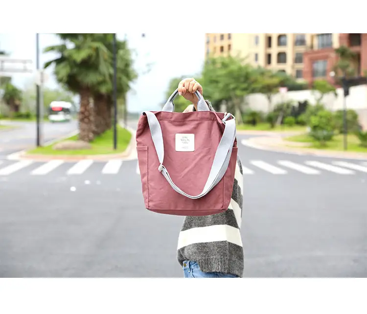 2026 Korean Style Canvas Bag for Women Solid Color Large Capacity — feature 7
