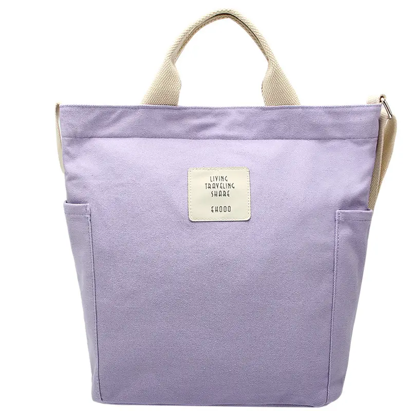 2026 Korean Style Canvas Bag for Women Solid Color Large Capacity - Image 2