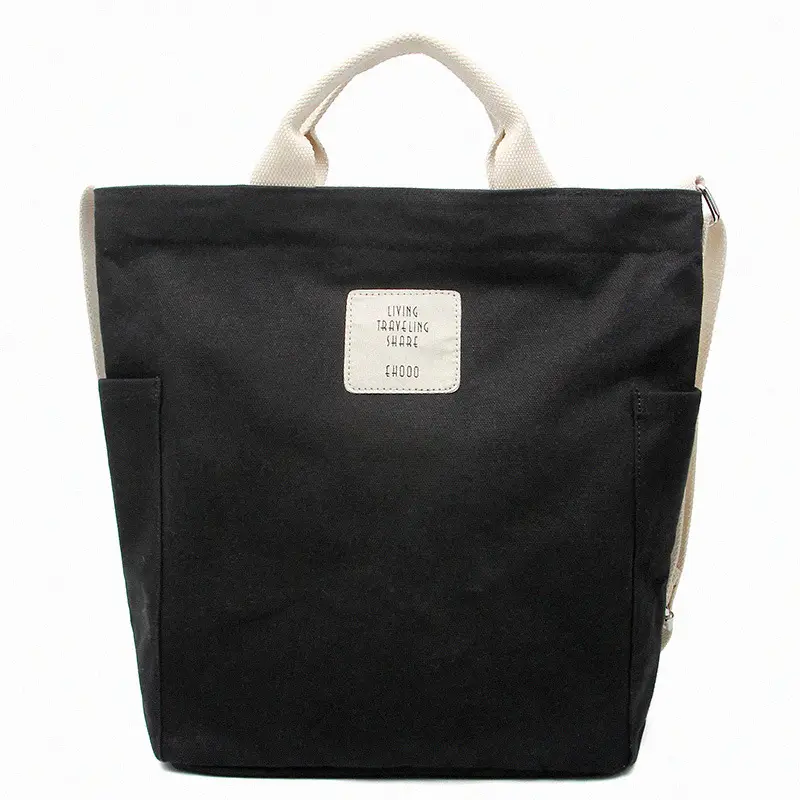 2026 Korean Style Canvas Bag for Women Solid Color Large Capacity - Image 4