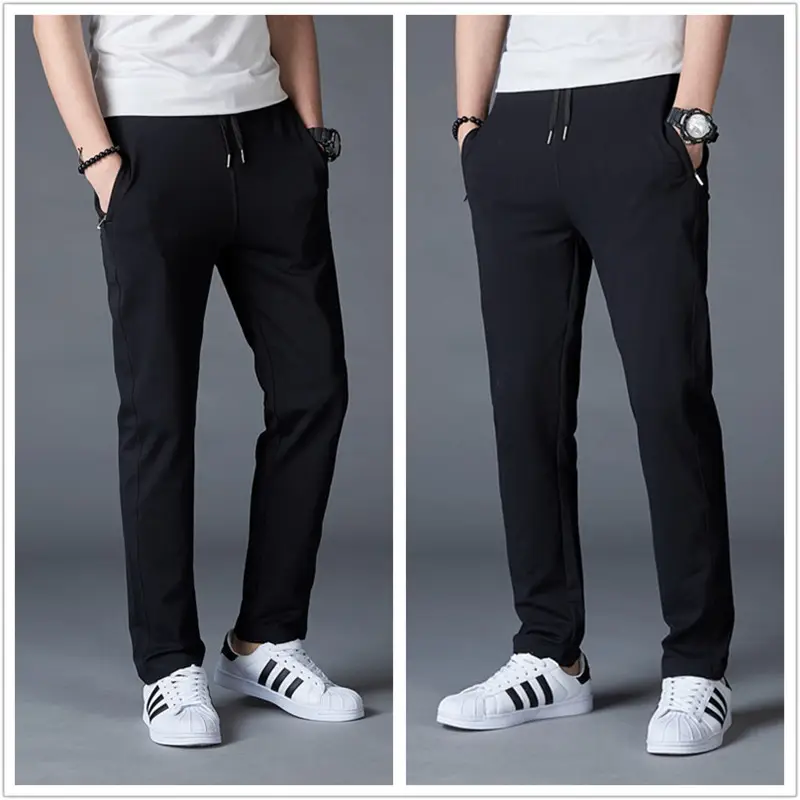 Men Navy Blue Loose Fit Sweatpants Plus Size