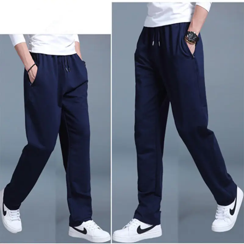 Men Navy Blue Loose Fit Sweatpants Plus Size