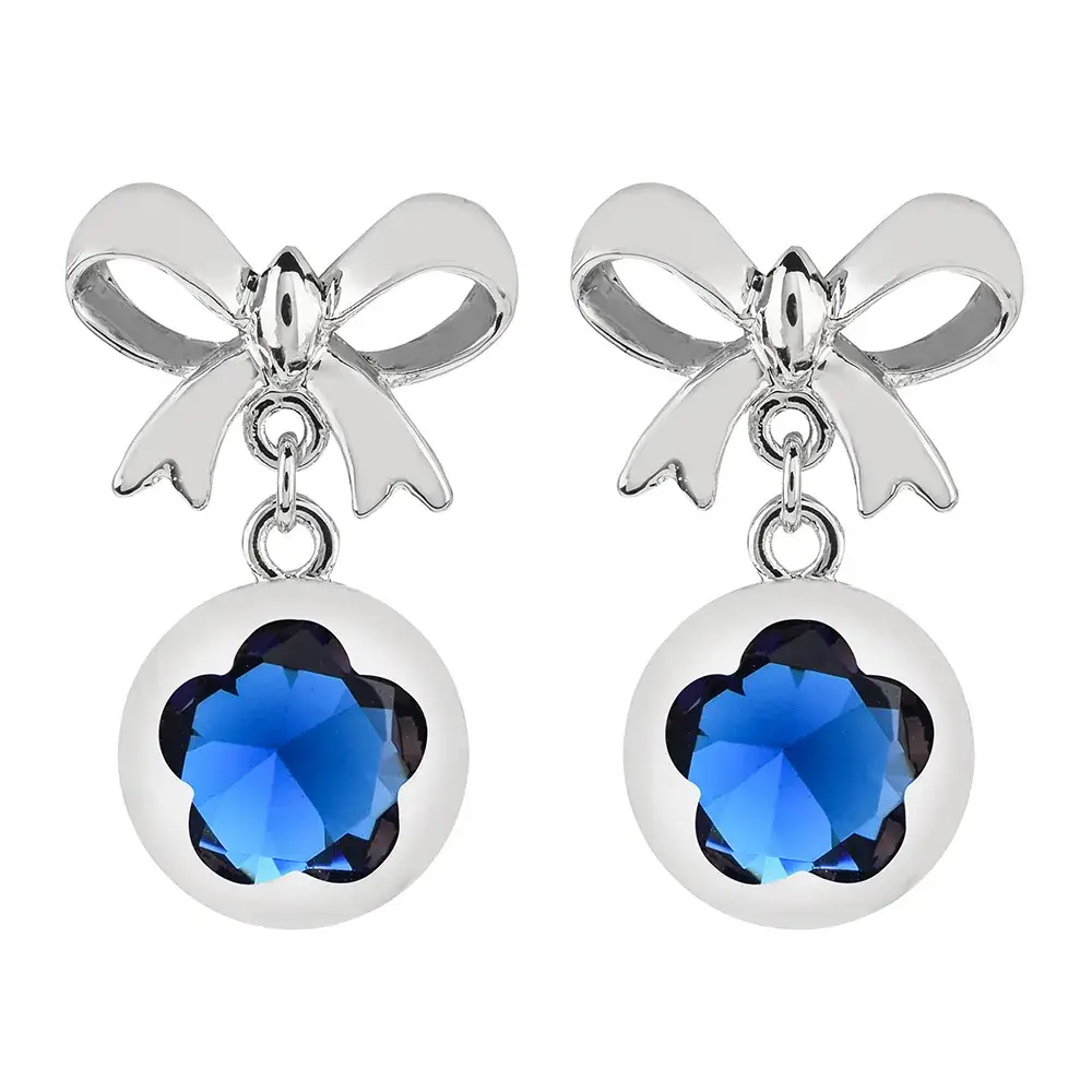 Japanese Bow Ear Stud with Diamond Zircon for Women - Image 4