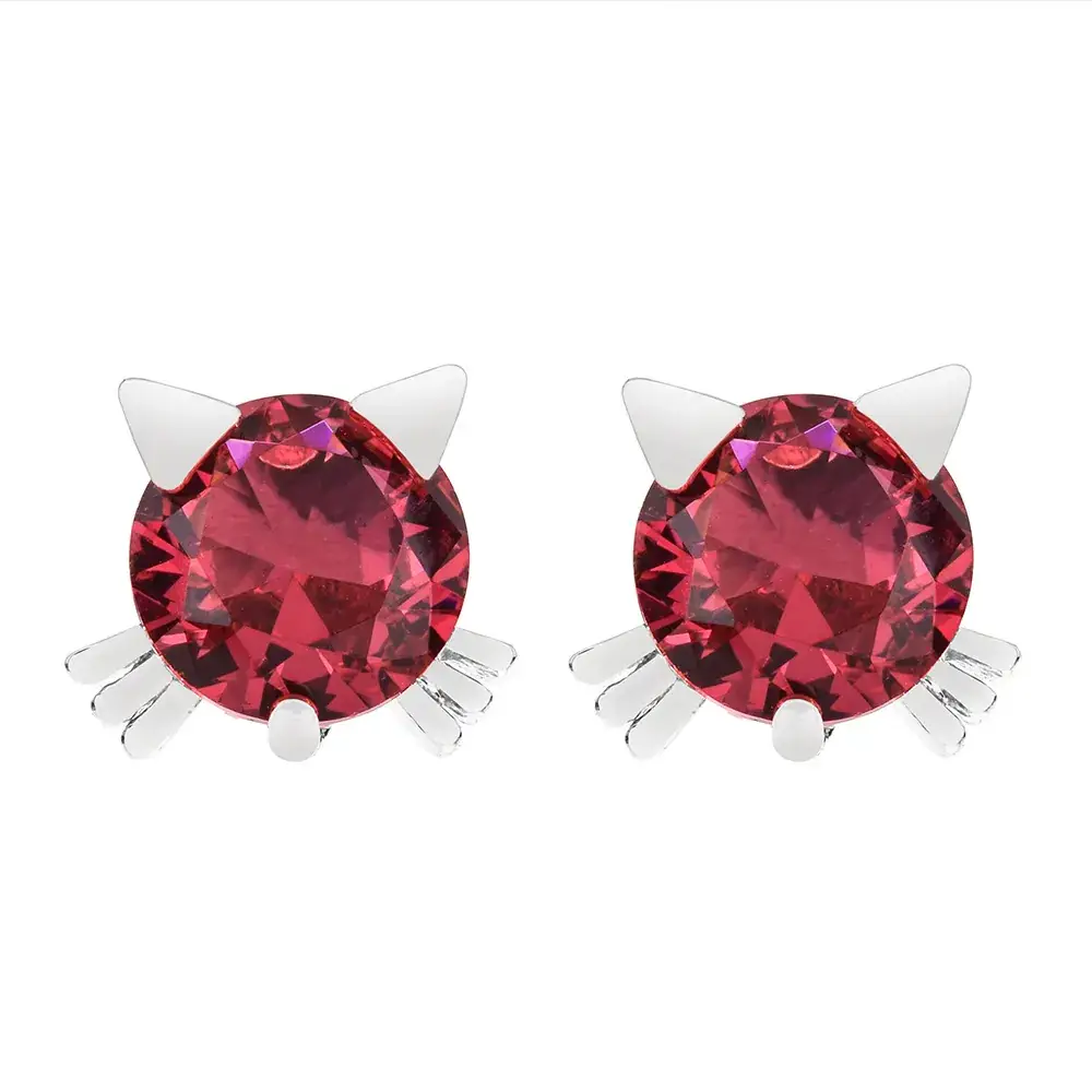 Cute Kitten Zircon Earrings for Women