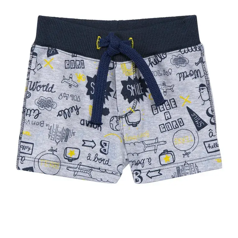Summer Boys Girls Cotton Graphic Shorts Gray