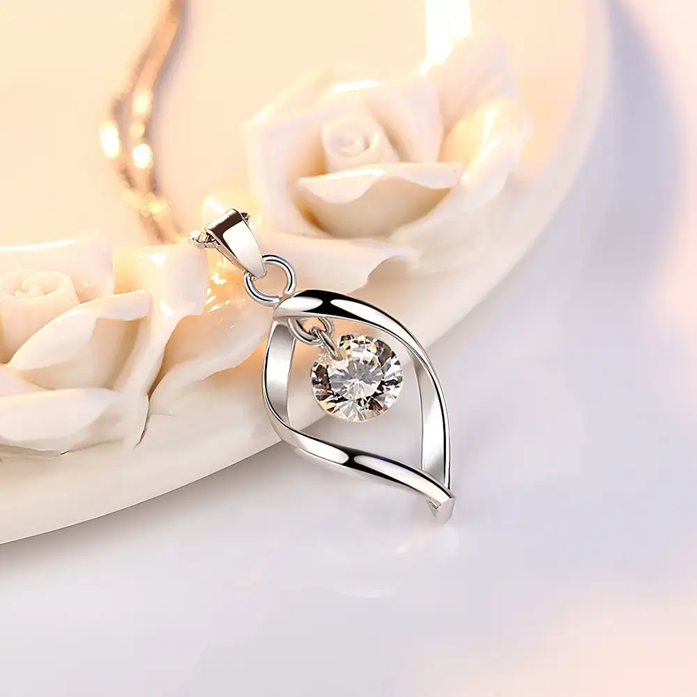 Japanese Korean Style Silver Zircon Necklace for Women - Image 4