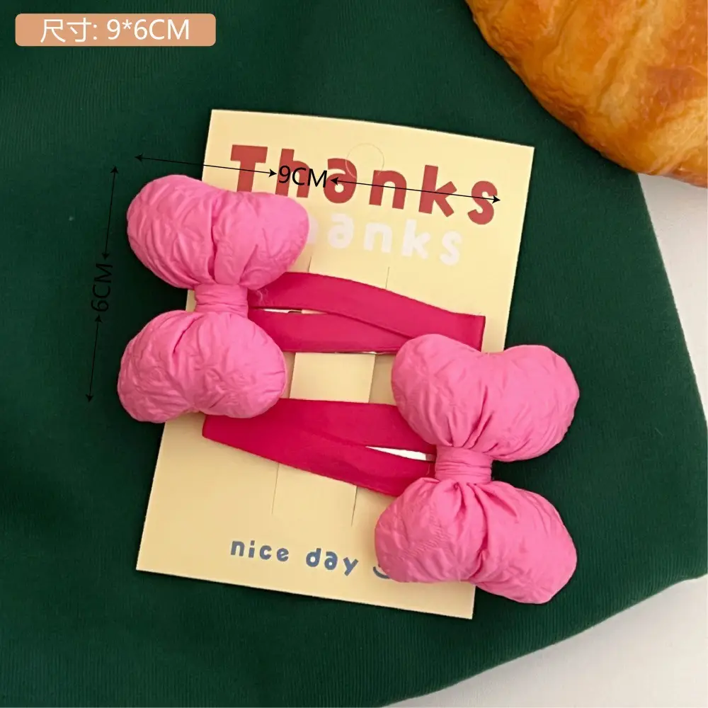 Japanese Cute Girl's Pink Plaid Bow Hair Loop