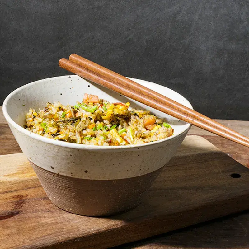 Japanese Stoneware Soup Bowl with Rope Handle