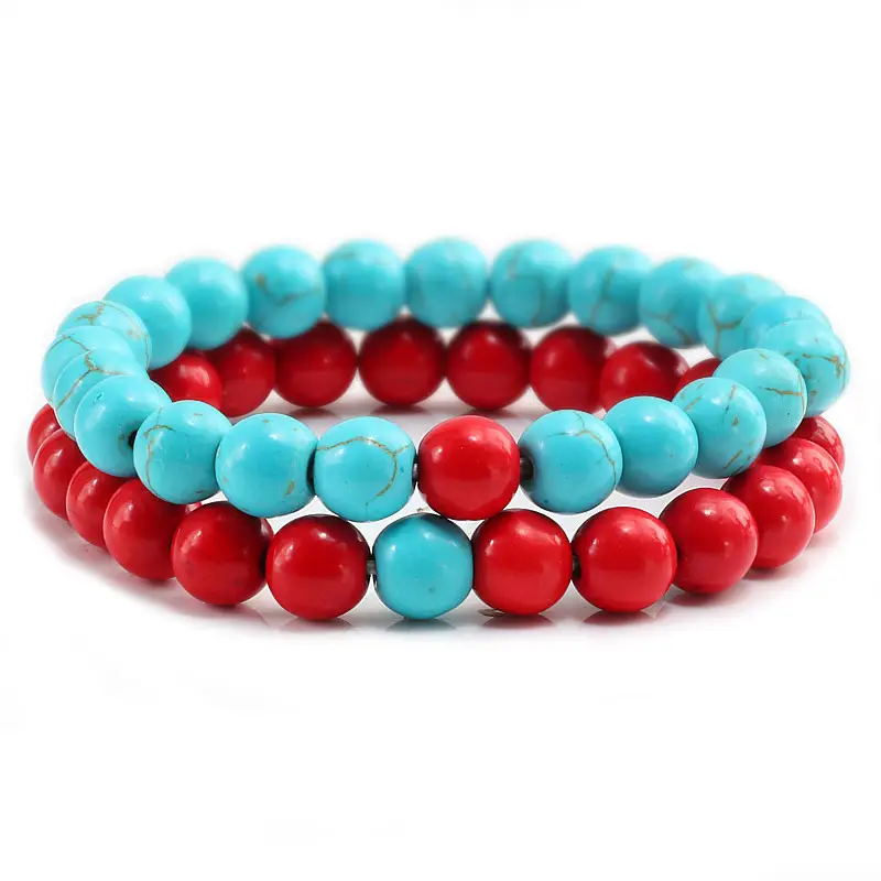 Black Matte Beads Bracelet Set for Men Women - Image 9