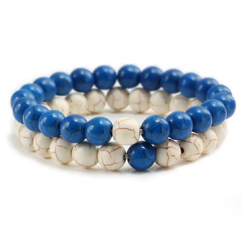 Black Matte Beads Bracelet Set for Men Women - Image 8