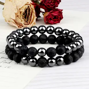Black Matte Beads Bracelet Set for Men Women — feature 2