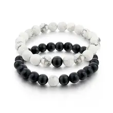 Black Matte Beads Bracelet Set for Men Women — feature 36