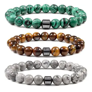 Black Matte Beads Bracelet Set for Men Women — feature 5