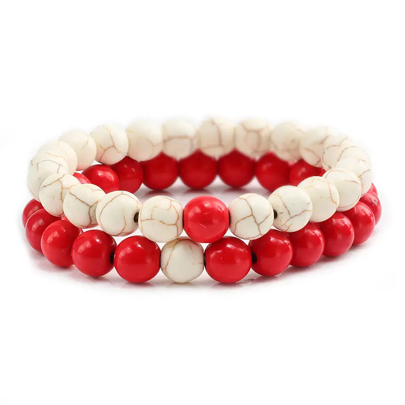 Black Matte Beads Bracelet Set for Men Women - Image 3