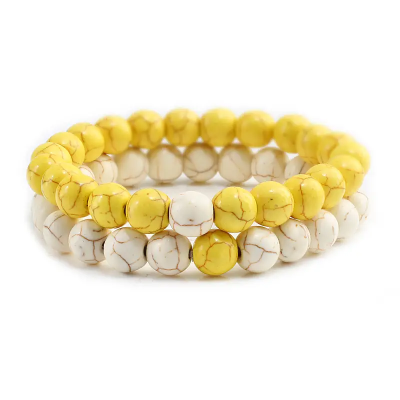 Black Matte Beads Bracelet Set for Men Women - Image 4