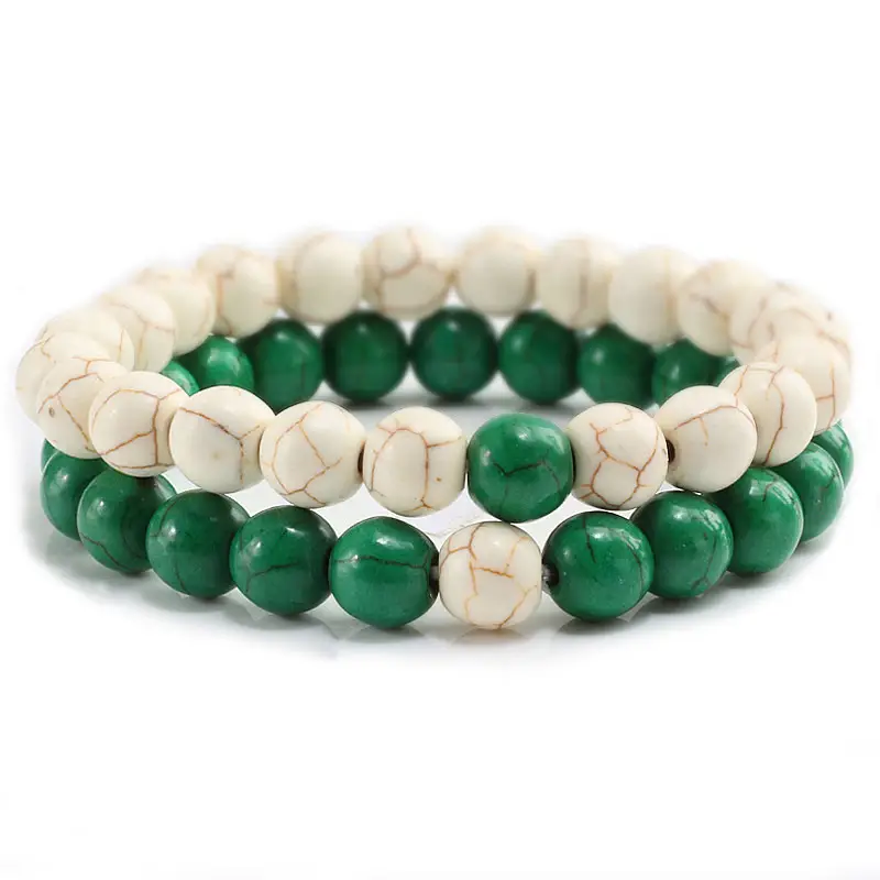 Black Matte Beads Bracelet Set for Men Women - Image 6