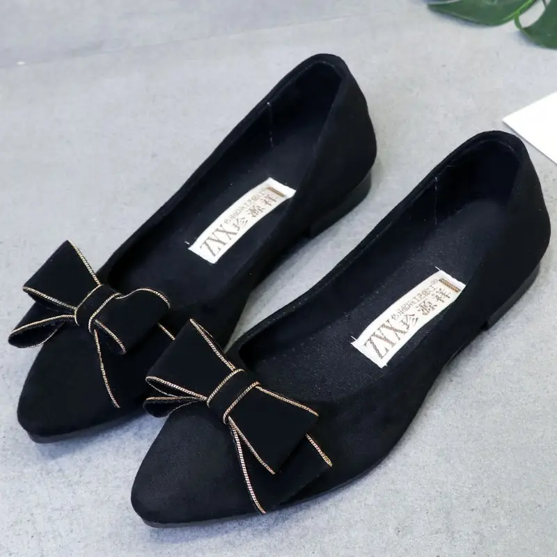 Spring and autumn new women's shoes sweet bow flat heel shallow mouth flat shoes women's old Beijing cloth shoes a generation of hair - Image 4