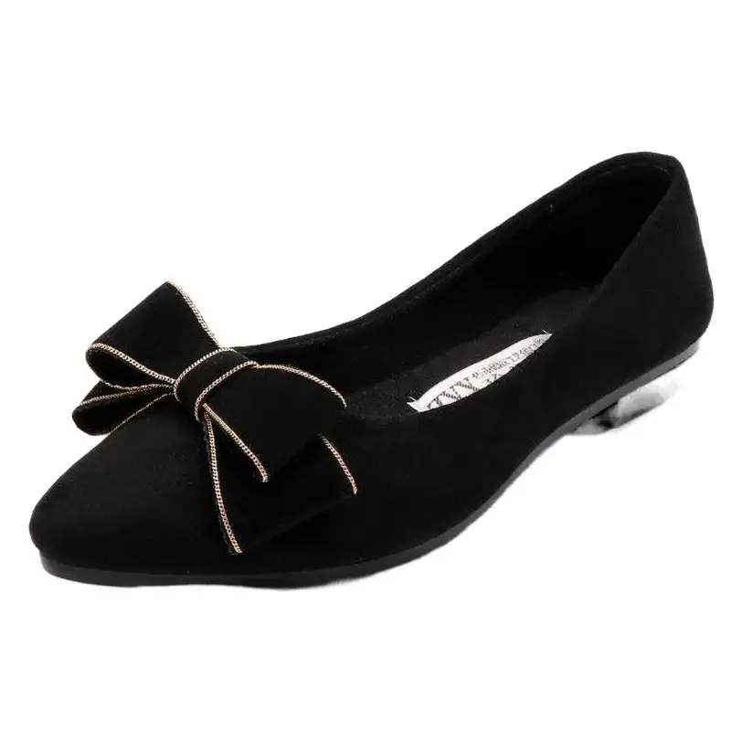 Women's Sweet Bow Flat Heel Shoes Brown