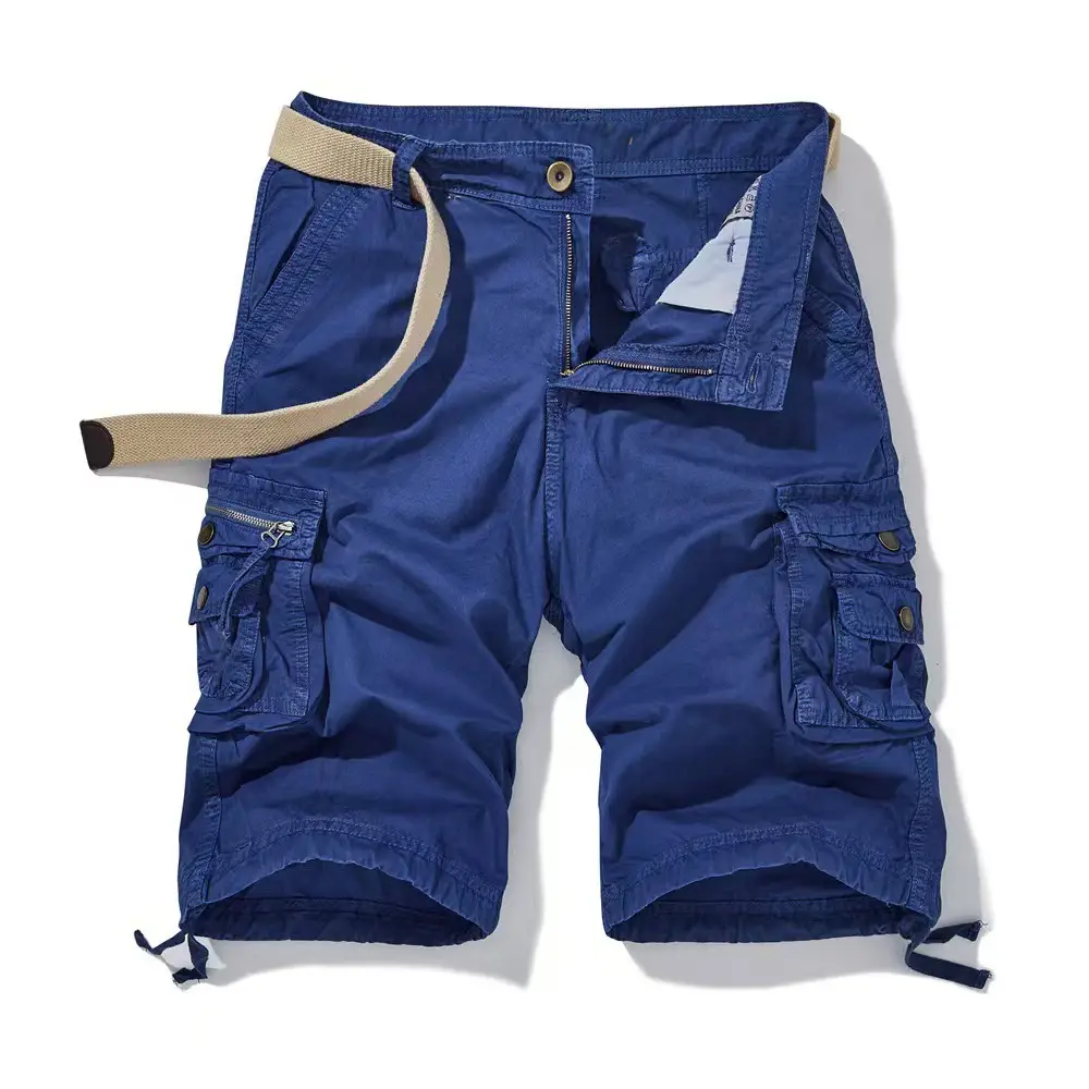 Blue 5-Point Cargo Shorts for Men 2022