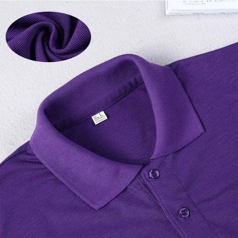 Blue Polo Shirt Short Sleeve Lapel Work Clothes - Image 14