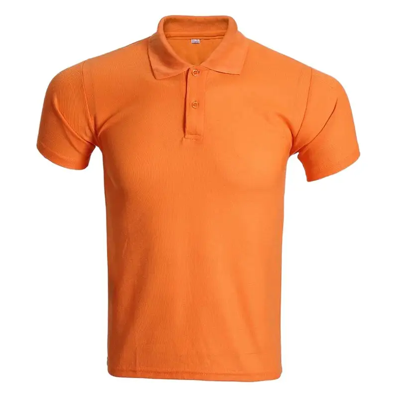 Blue Polo Shirt Short Sleeve Lapel Work Clothes