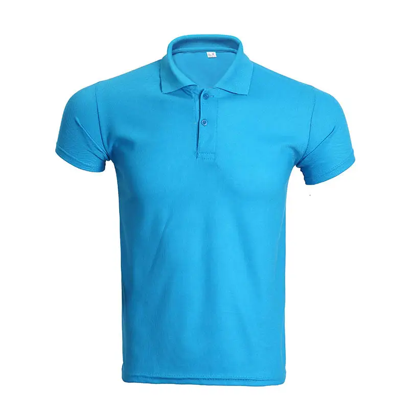 Blue Polo Shirt Short Sleeve Lapel Work Clothes - Image 10