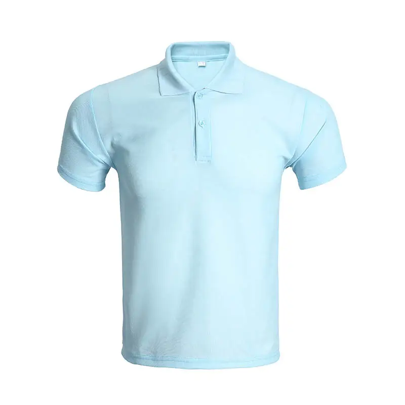 Blue Polo Shirt Short Sleeve Lapel Work Clothes - Image 12