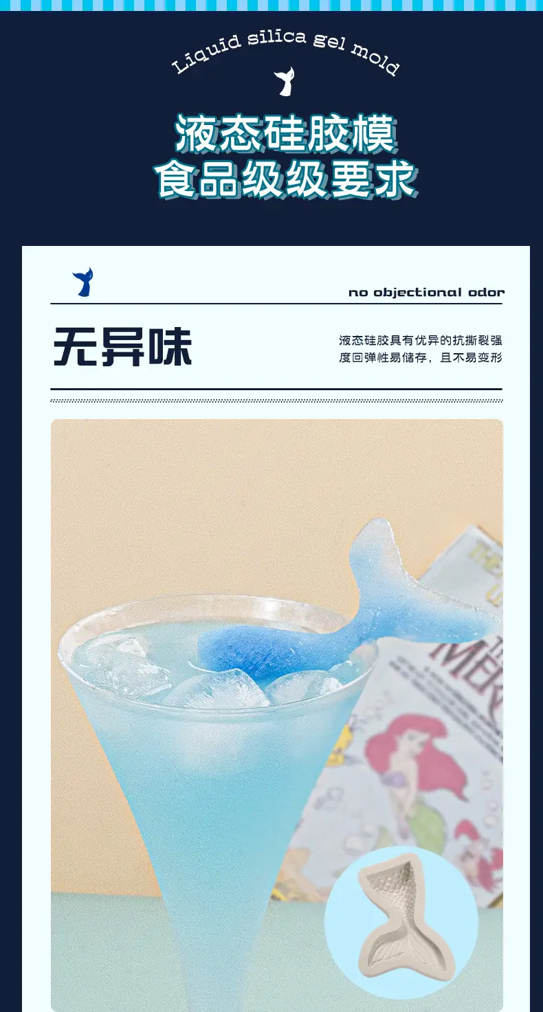 Sanxin Fishtail Flip Sugar Silicone Mold 64mm — feature 8