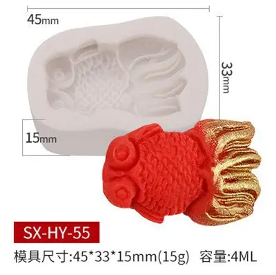 Sanxin Fishtail Flip Sugar Silicone Mold 64mm - Image 13