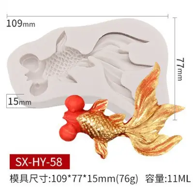 Sanxin Fishtail Flip Sugar Silicone Mold 64mm - Image 16