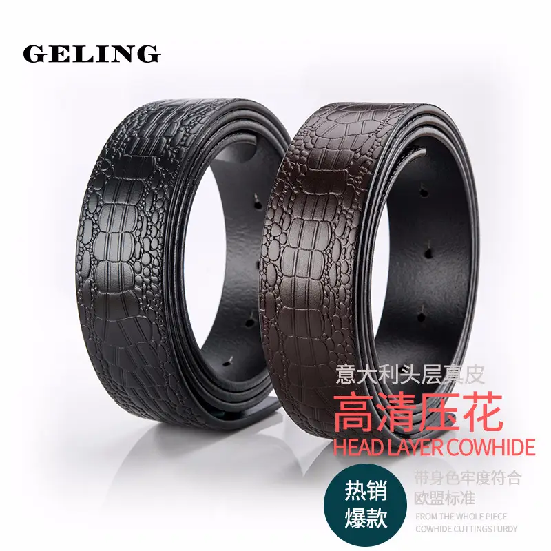 Men's Headless Cowhide Belt with Buckle - Image 3