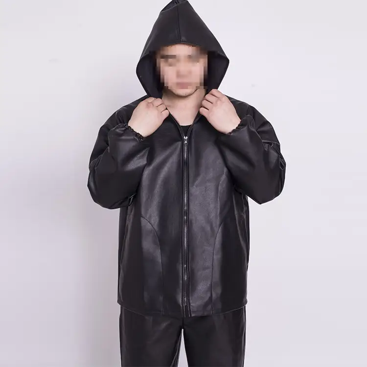 Men's Black Waterproof Leather Suit Car Repair Set