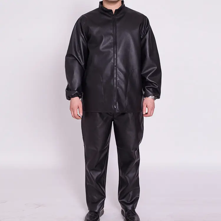 Men's Black Waterproof Leather Suit Car Repair Set