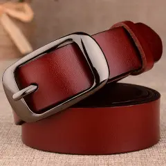 New Women's Cowhide Belt with Silver Buckle — feature 6