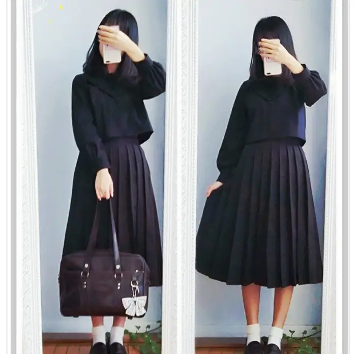 2018 JK Pleated Skirt Black Large Hem - Image 3