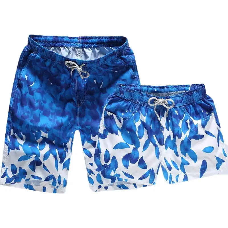 Men Floral Shorts Navy Blue Quick Dry Beach Wear
