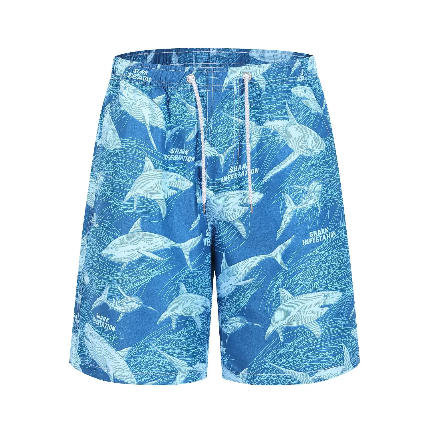 Men Floral Shorts Navy Blue Quick Dry Beach Wear - Image 39