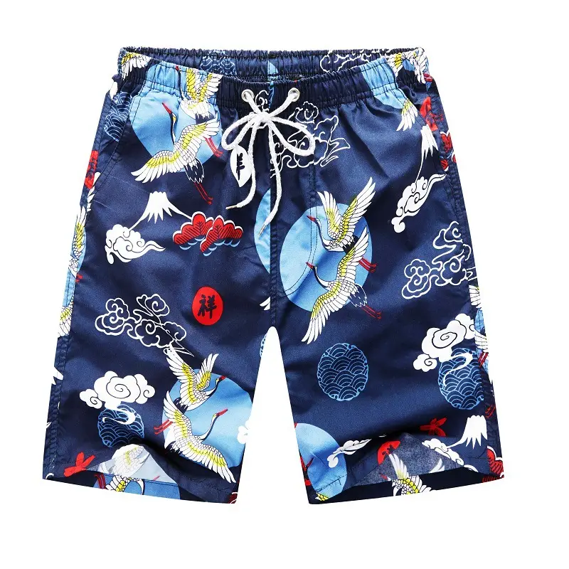Men Floral Shorts Navy Blue Quick Dry Beach Wear - Image 32