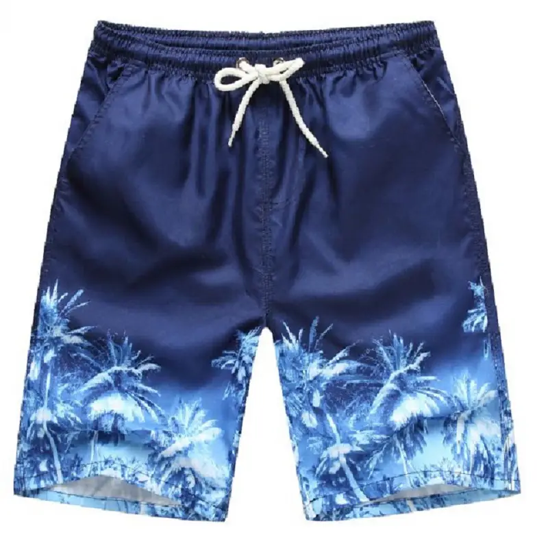 Men Floral Shorts Navy Blue Quick Dry Beach Wear - Image 5