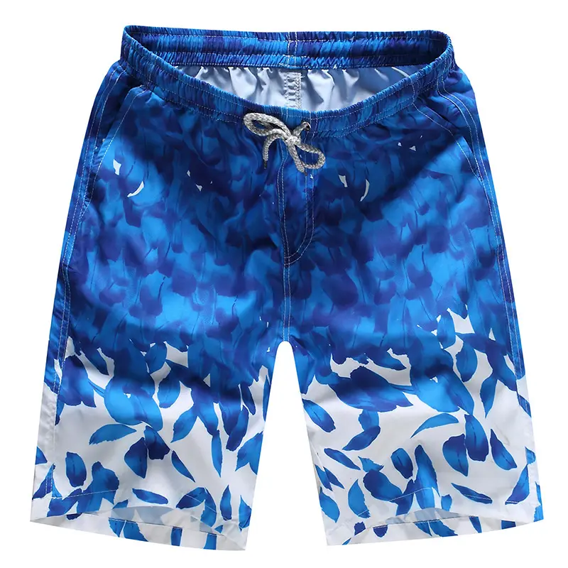Men Floral Shorts Navy Blue Quick Dry Beach Wear - Image 2