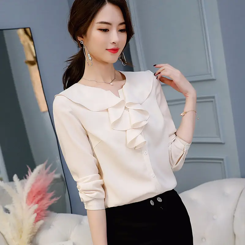 Caidaifei Pink Long Sleeve Slim Shirt Large - Image 3
